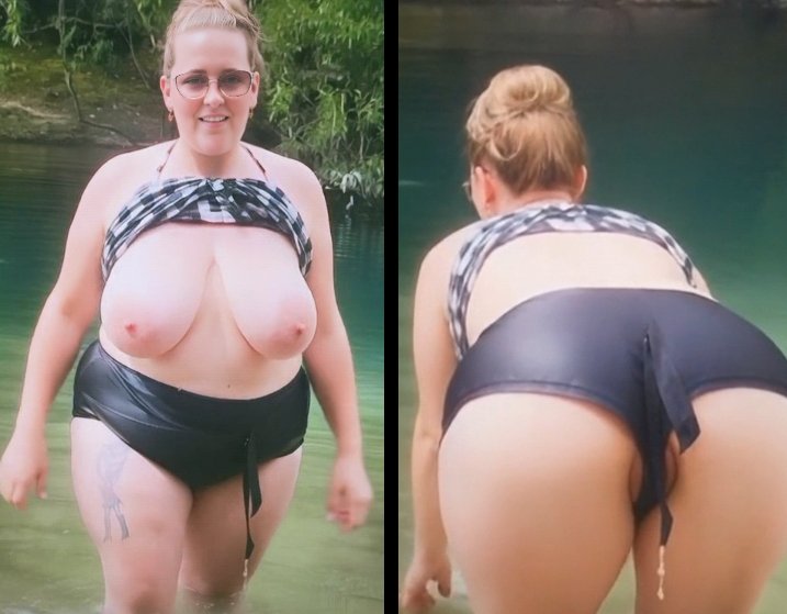 Aussie BBW MILF Shannon exposed, flashing tits and ass and bending over #NurZpxTa